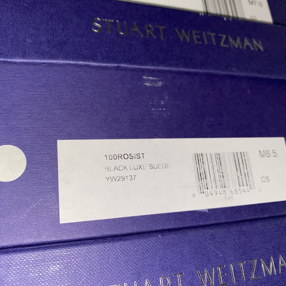 Stuart Weitzman | Black Suede Open Toe Heel With … - image 3